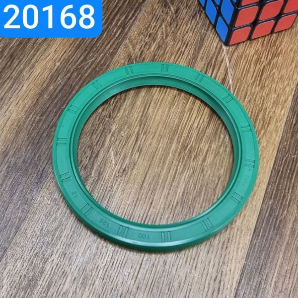 Сальник 100х125х12 КАМАЗ вал колінчастий 740.1318166-01, гідромуфта прав. NBR зелений