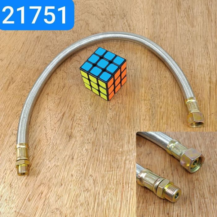 Гальмівний шланг КАМАЗ L≈600мм ГМ20х1,5 S24хШМ16х1,5 S22 нерж. опл. єврообжим