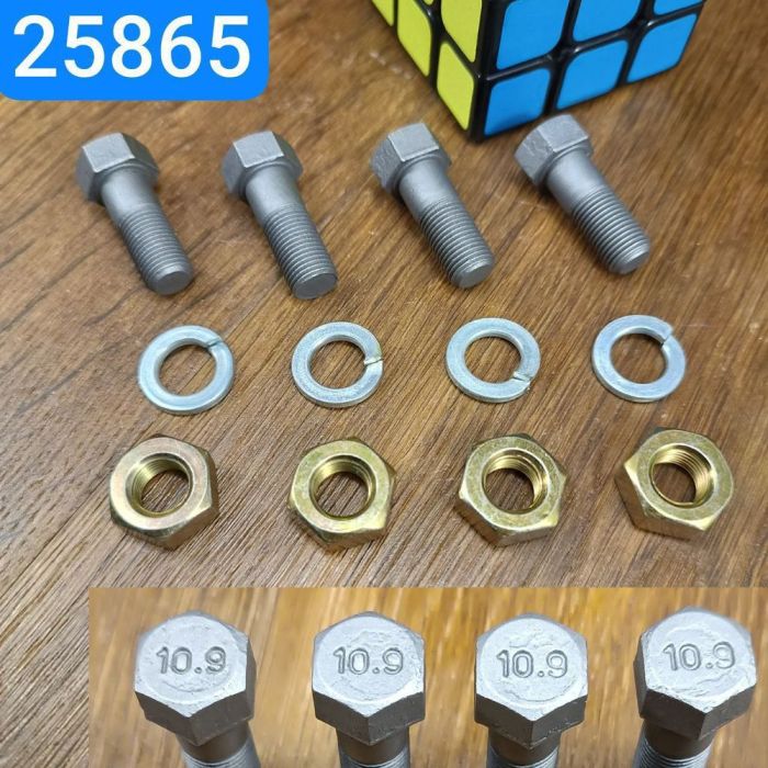 GAZ 3302 UAZ driveshaft transmission repair kit with SIMPLE nut, set of 4 pcs (strength 10.9 Teflon)