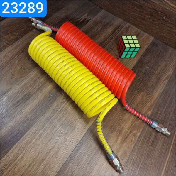 Шланг пневматический витой M16 L6,5м комплект красный и желтый полиуретан PU