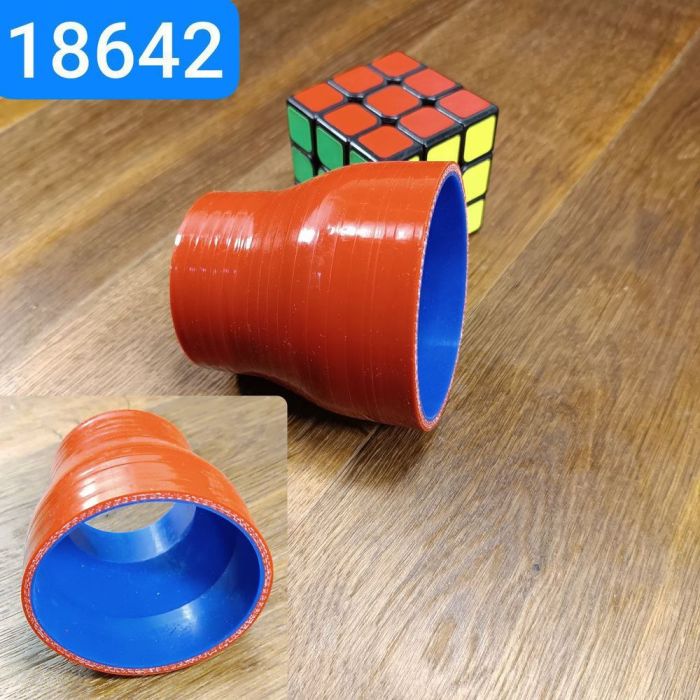 Патрубок інтеркулера ГАЗ 33104 CUMMINS 3302-1173090 муфта 50х70 h75 охолоджувача наддуву MVQ силікон червоно-синій (QDAPC)