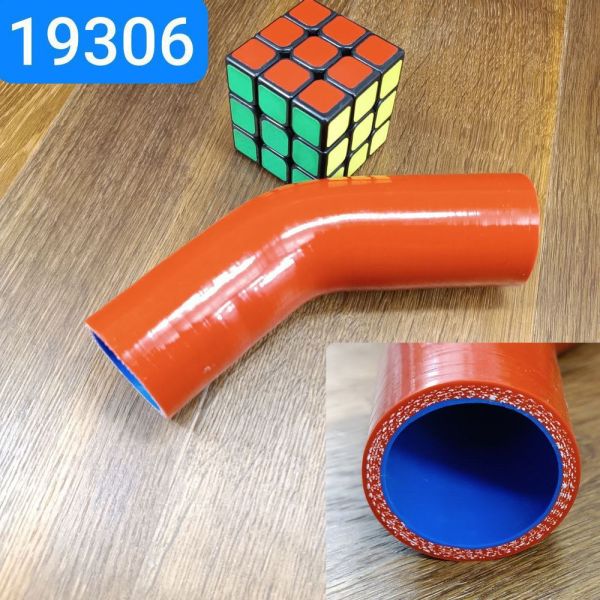 Патрубок радіатора МТЗ нижній 38х215 силікон червоно-синій