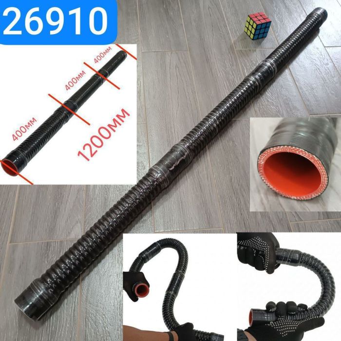 Патрубок силіконовий гнучкий 48х1200 5сл S6мм MVQ BLACKREDsil