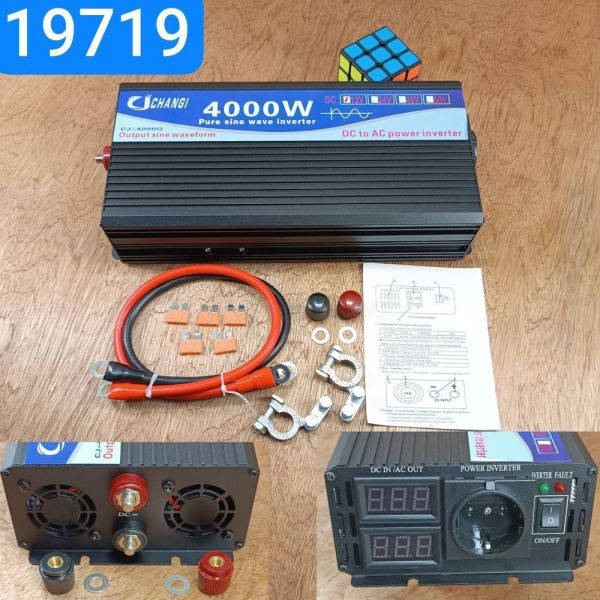 Інвертор хвильовий 12V 4000W євро розетка >чистий синус< (ADCFIBER)