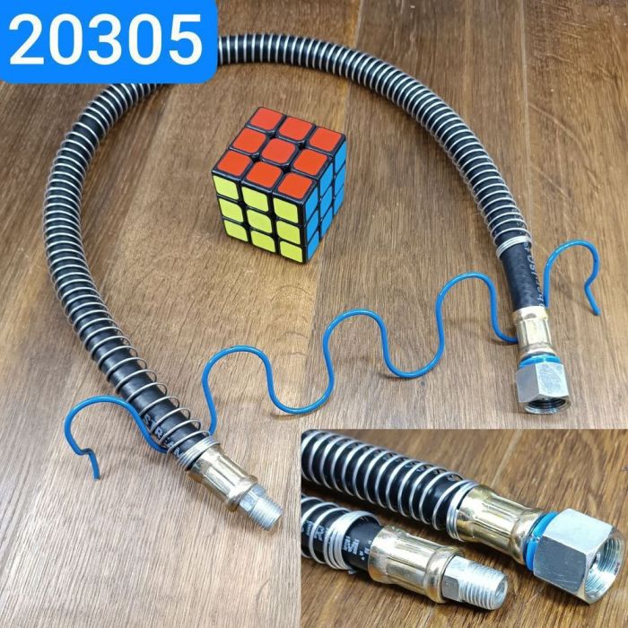 Гальмівний шланг ЗІЛ 131 передній L≈800мм М20х1,5-ШК1/4 у пружині преміум якість