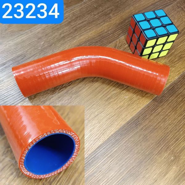 Патрубок радіатора МТЗ 60-80 нижній 38х230 кут 135 ° силікон MVQ червоно-синій