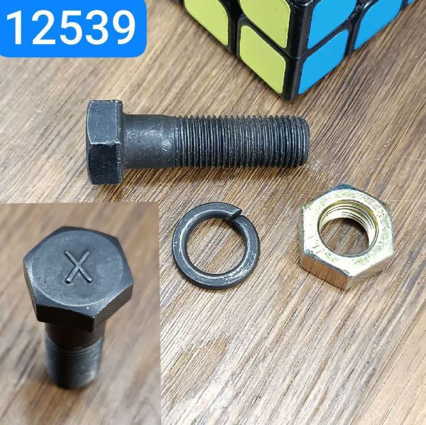 Болт М12х1,25х38 S19 ГАЗ 53 МАЗ вал карданний в зборі з гровер, гайка (міцн. 8.8)