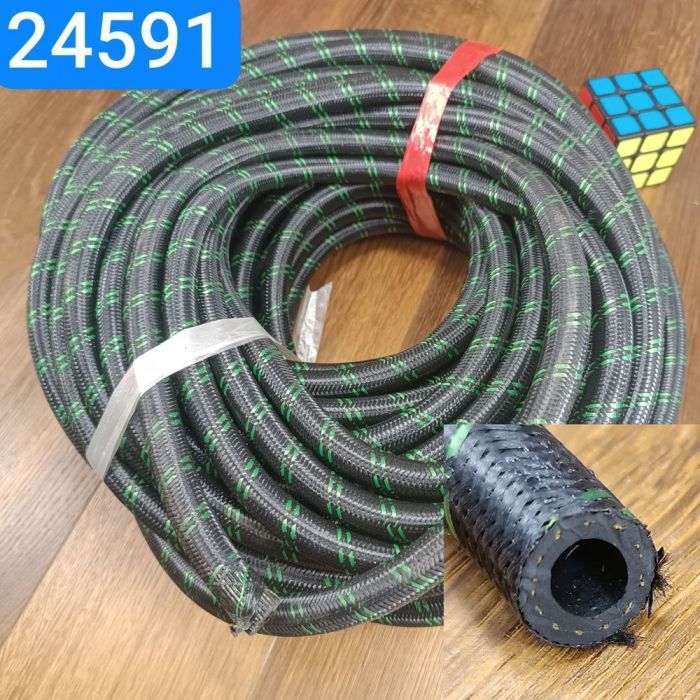 Oil and petrol resistant hose 8x15 in textile braid MBS+NBR type B DIN 73379 (50m coil)