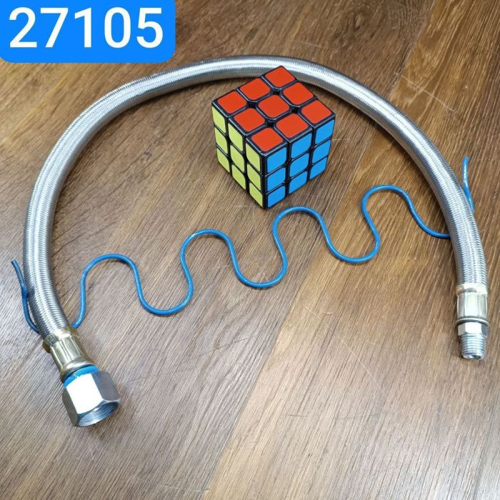 Гальмівний шланг ЗІЛ 130 перед., МАЗ L≈650мм ГМ20х1,5-ШК1/4 нерж. обплетення преміум якість