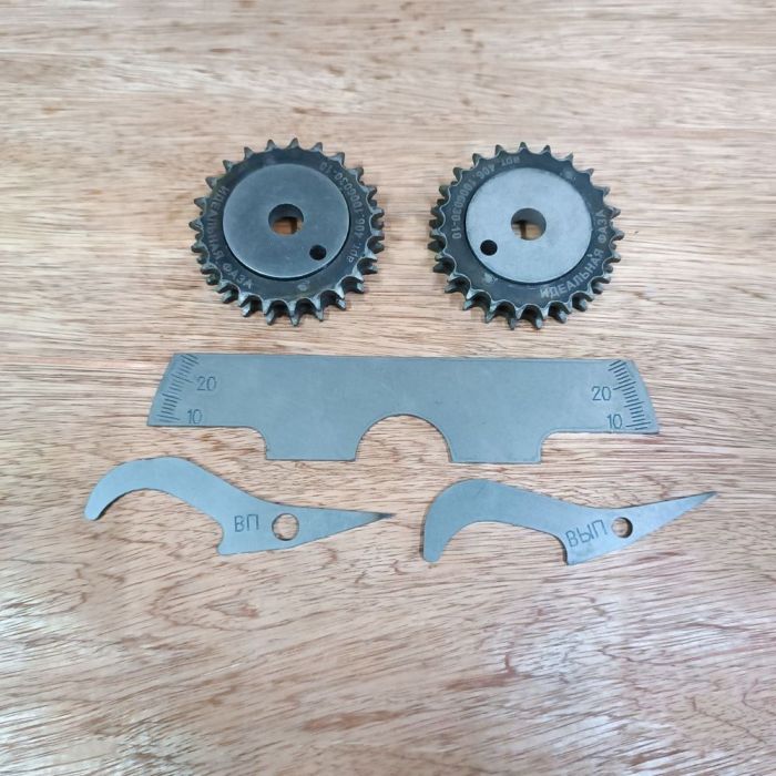 Комплект зірок распредвала ЗМЗ Е3 2-ряд.ланцюг з втул.6.35мм з фазометр PRO гострий зуб (ПРЕМІУМ)