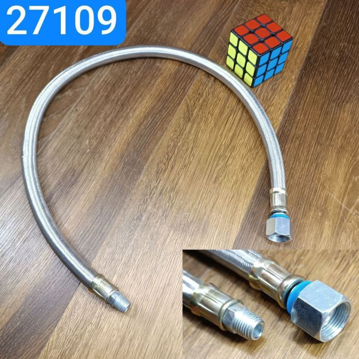 Гальмівний шланг ЗІЛ 131 передній L≈800мм ГМ20х1,5-ШК1/4 нерж. обплетення преміум якість