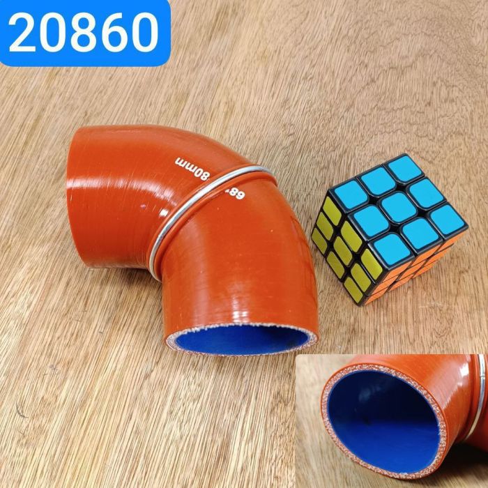 KAMAZ air filter hose, angled silicone pipe, 90° angle, 68x160 mm, MVQ